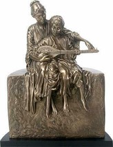 The Lesson Figurine Large 14.25 Inch Tall Mother Teaching Son Bronze Finish - $161.99