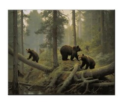 Home Fun art wall decor bear in the woods painting Printed Giclee canvas - £6.71 GBP+