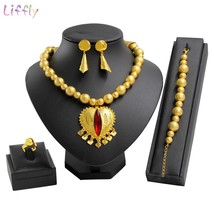 Fashion African Jewelry Set Crystal Long Necklace  for Women Earring Hot Sale We - £20.15 GBP