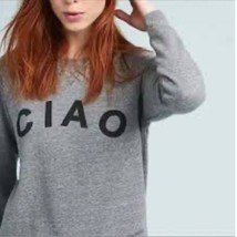 ANTHROPOLOGIE Sol Angeles Gray Heather CIAO Graphic Sweatshirt Size Small - $37.74