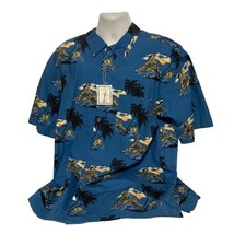 Vintage Hawaiian Shirt Men Size XL Volcano Sun Island Palm Trees NEW OLD... - £35.96 GBP