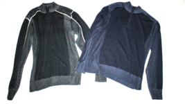 F/X Fusion Lot of 2 Men&#39;s Long Sleeve Sweater 1/4 Zip Sweater Size L Blu... - $22.50