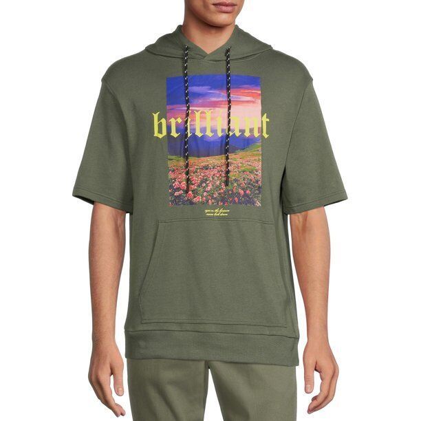 No Boundaries Men's Hoodie with Short Sleeves Green Size 2XL (50-52) Item image 3