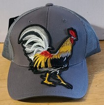 ROOSTER CHICKEN BIRD FARM SNAPBACK MESH BACK BASEBALL CAP HAT ( GRAY ) - £11.97 GBP