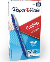 Profile Retractable Ballpoint Pens, Bold Point (1.4Mm), Blue Ink, 12 Count - $19.78