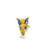 .21ctw Diamond and Opal Doublet Cupid Brooch 18K Yellow Gold with Pearl ... - £5,109.15 GBP