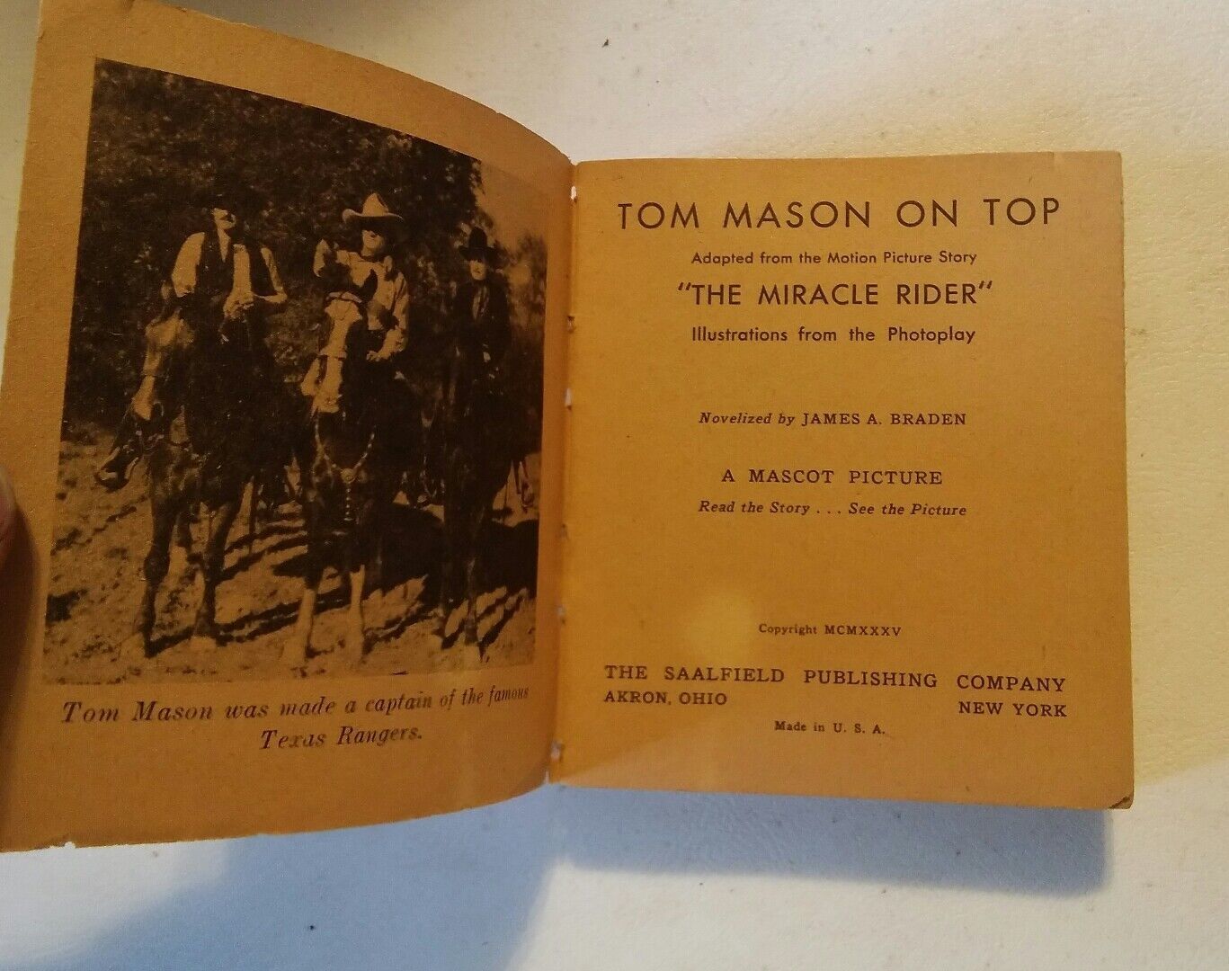 Primary image for 024 Tom Mason On Top Big Little Book Saalfield Publishers