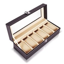 Organizador de caja - Soporte de almacenamiento de reloj de 6 ranuras y... - $1,064.80 MXN