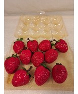 Vintage Sugared Frosted Glitter 11pc Strawberry Christmas Ornaments - £15.41 GBP