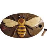 BEE Secret Puzzle Jewelry Box 3D Wooden Trinket Stash Hand Carved Wood - £24.81 GBP