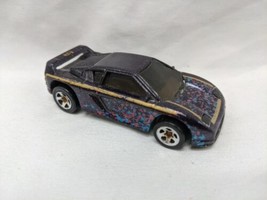 Hot Wheels 1990 Black With Pink Blue Splatters Toy Car 2 3/4&quot; - £25.31 GBP