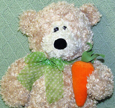 Ty Classic Carroty Teddy Bear 2006 Stuffed Animal 14&quot; Plush Holding Carrot Toy - £8.55 GBP