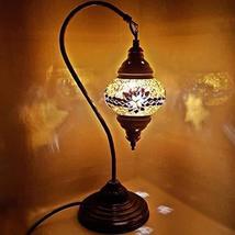 LaModaHome Turkish Lamp/Moroccan Lamp Tiffany Style Glass Desk Table Lamp - G17 - £42.43 GBP