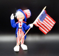 Annalee Uncle Sam Elf Holding Flag Independence Veterans Day Doll 2014 P... - £36.76 GBP