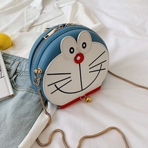 Doraemon Women Bags PU Leather Patchwork Purse Cross Body Messenger Bag Girl Sho - $52.43