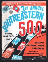 Bristol Motor Speedway Race Program-NASCAR-3/31/1963-3rd Annual Southeastern ... - £133.35 GBP