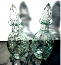 2 x Vintage 1967 London Winery Clear Aqua Glass Wine Decanter - £13.99 GBP