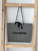 Zadig &amp; Voltaire Medium Bow Tie Shopping Empty Paper Gift Bag Grey - $19.77