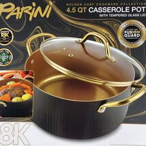Parini 4.5 Qt Casserole Pot with Lid Non-Stick Golden Chef Cookware Coll... - $12.10