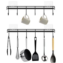 Kitchen Utensil Rack Wall Mount, Black Adhesive Kitchen Utensil Hanger N... - $18.99