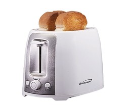 Brentwood 800W 2 Slice Cool Touch Extra Wide Slot White Toaster Stainless Steel - £33.36 GBP