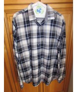 Bugatchi Uomo Men&#39;s Long Sleeve Collared Shirt Blue on Blue Plaid 3X Cla... - €21,19 EUR