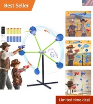 2-Player Foam Dart Shooting Game with Auto Reset Rotating Target - Fun f... - $29.99