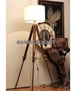 NauticalMart Vintage Handmade Brown Wood Tripod Floor Lamp Home Decor Lamp - £126.00 GBP