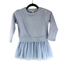 J.Crew Crewcuts Girls Crewneck Mixy Dress with Tulle Blue 5 - £21.50 GBP