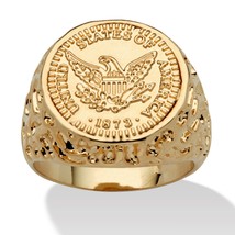 14K Gold Gp American Eagle Seal Of The President Ring Size 8 9 10 11 12 13 - £71.93 GBP