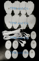 2 Electrode Lead CABLE(3.5mm)+MASSAGE PADS(8LG+8OVAL)FOR Pinook Digital Massager - $23.26