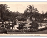 Lily Pond West Lake Park Los Angeles California CA UNP WB Postcard V24 - $4.97