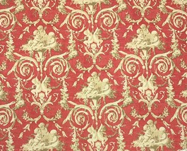 P Kaufmann Angels Red Beige Floral Trellis Multiuse Cotton Fabric By Yard 54&quot;W - £10.64 GBP