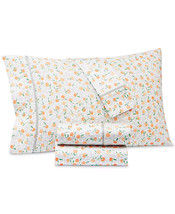 3PC Whim by Martha Stewart Collection Orange 100% Cotton Twin Sheet Set - £101.80 GBP