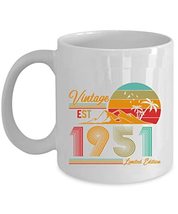 Vintage Sunset Summer 1951 Coffee Mug 11oz Ceramic Gift For Women, Men 71 Years  - £13.41 GBP