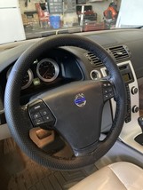 Perforated Leather Steering Wheel Cover For Isuzu Vertex Black Seam - £39.17 GBP