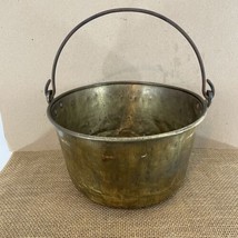 Antique Hammered Brass 2 Gallon Kettle Bucket Pail - $123.75