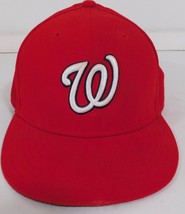 Washington Nationals Hat New Era 59FIFTY Men&#39;s 6 3/4 Red MLB Cap youth s... - $276.52 MXN