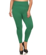 Plus (one size) light kelly green leggings fleece lined  size 10, 12, 14... - $186.39 MXN