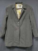 Escada Blazer New Wool Black Silk Lined Jacket 2 Button Size 42/ 6 Vintage  - $144.95