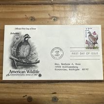 American Wildlife Mail Cover FDC Bobwhite 1987 - $4.95