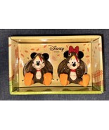 NEW Mickey &amp; Minnie Mouse Thanksgiving Turkey Ceramic Salt &amp; Pepper Shak... - £23.75 GBP