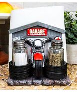 Ebros Vintage Red Chopper Bike Garage Shop Tires Napkin &amp; Salt Pepper Sh... - €31,94 EUR