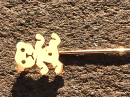 14k Teddy Bear Stickpin Shorter Style Signed Solid Yellow Gold Not SCRAP... - $92.37