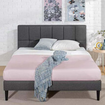 Full Size Grey Upholstered Platform Bed Padded Headboard - $5,421.22 MXN Full Size Grey Upholstered Platform Bed Padded Headboard - $5,421.22 MXN