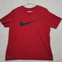 Nike Mens T Shirt Size XL Red Athletic Cut Dri Fit Short Sleeve Center Swoosh - £10.95 GBP