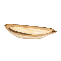Rough Oval Natural Mango Tree Wood with Bark Rim Serving Dish or Fruit Bowl - £12.05 GBP