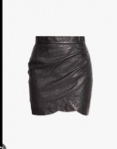 Zadig &amp; Voltaire Julipe Cuir Crinkled Leather Mini Skirt $598, Sz 38, US... - $3,621.79 MXN