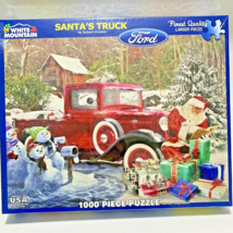 Santas Ford Truck Vintage Look 1000 pc Christmas Holiday Puzzle 24x30 Se... - £15.94 GBP