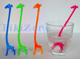 20 Giraffe Cocktail Drink Stirrers - Safari Jungle Swizzle Sticks - Baby Shower  - £12.78 GBP